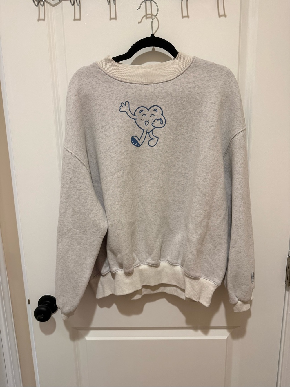 Grey Bandit/Ride the Wave Collab - Light Gray Graphic Crewneck Sweater - Women's